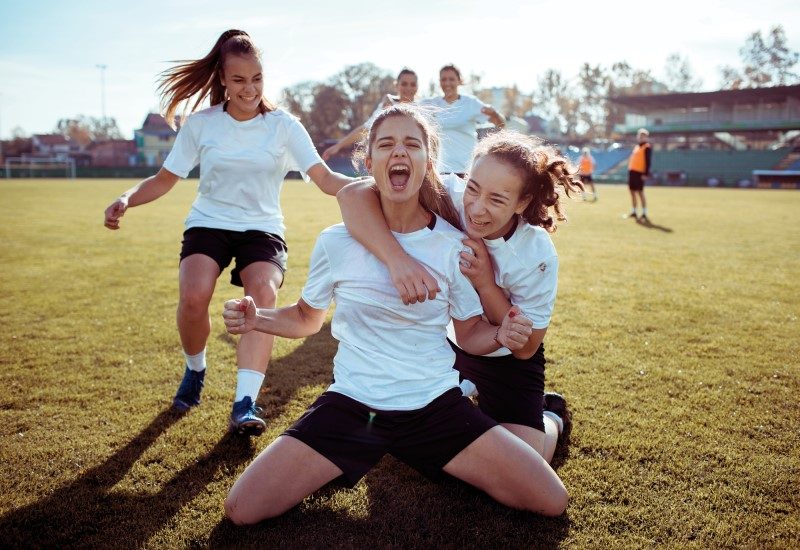 Joueuses de football féminin lors d'un match